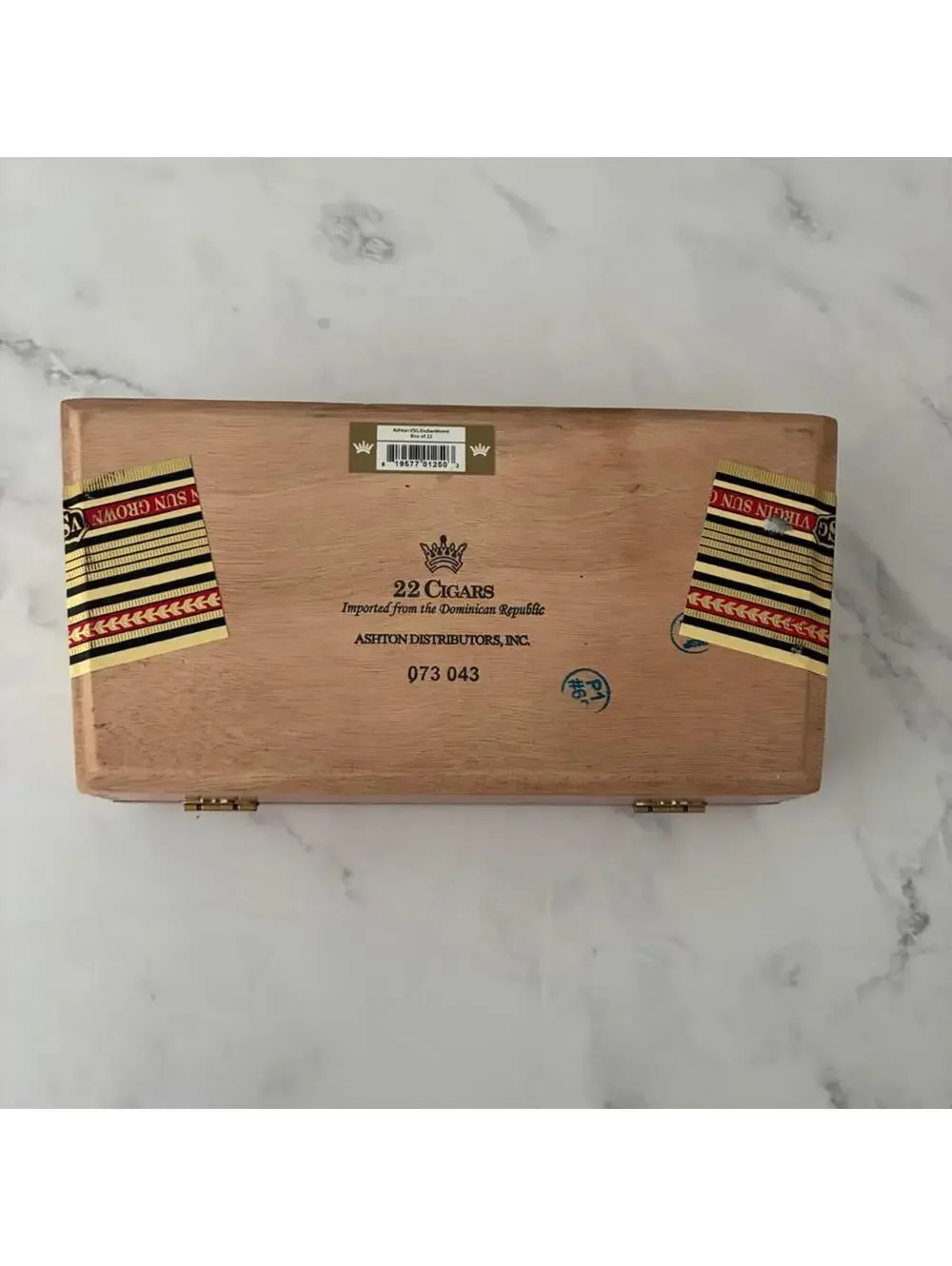 Vintage Ashton VSG Enchantment Empty Cedar Cigar Box 22 Count Virgin Sun Grown